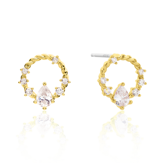 Sterling Silver Cubic Circle Rope Earrings – Sparkling Hoop Earrings for Women