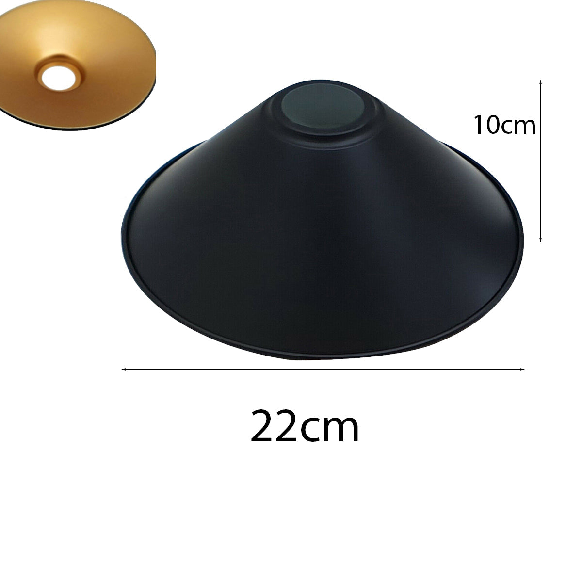 Black Gold Inner Cone Metal Easy Fit E27 Pendant Lamp Shade~1113