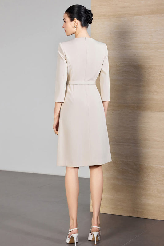 The Ivory Poise Midi Dress