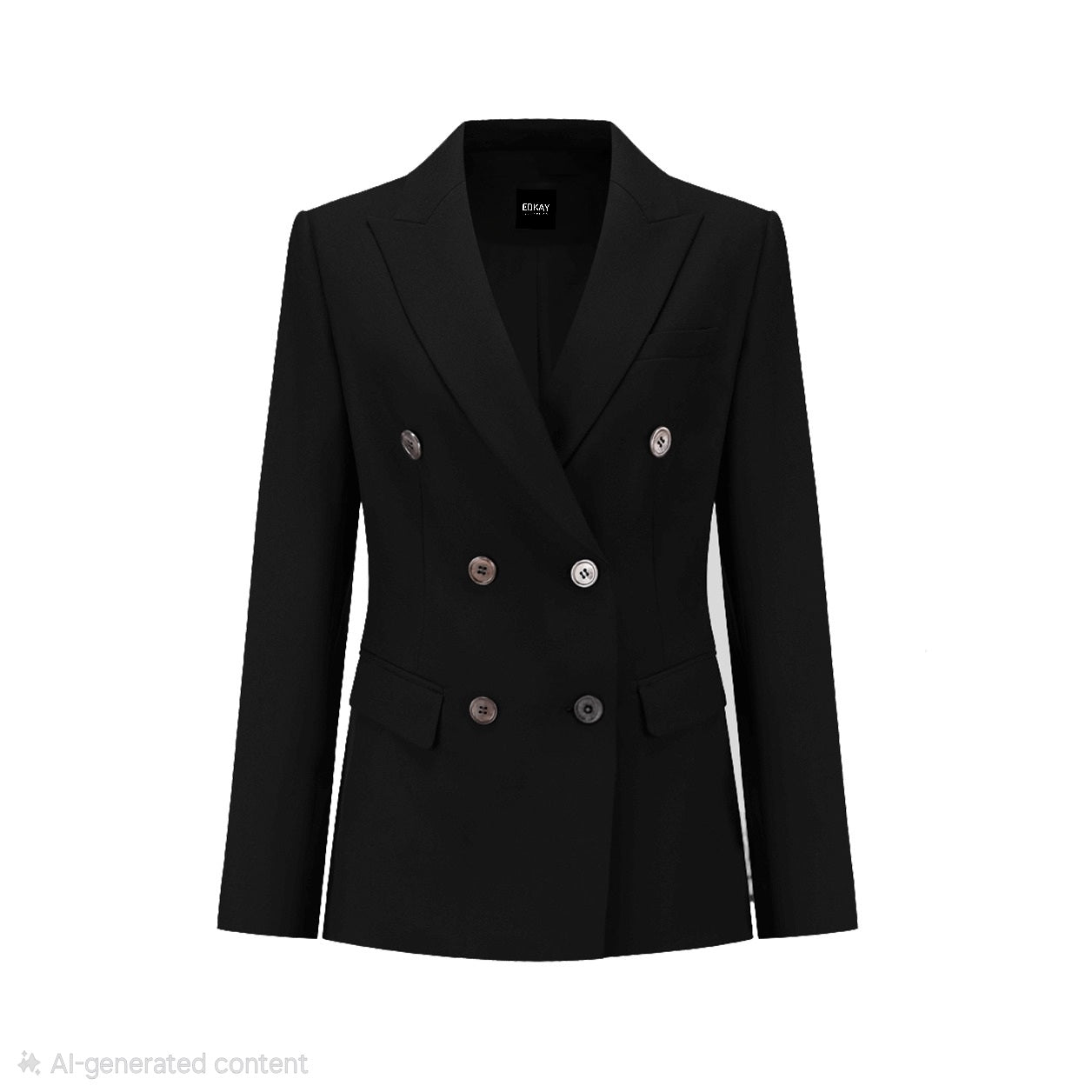 Double breasted pantsuit or skirt suit in black